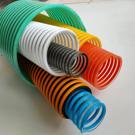 Mangueira de PVC de sucção resistente e versátil Mangueira de sucção corrugada Mangueira de sucção em hélice de PVC Mangueira de descarga de água Mangueira de PVC flexível